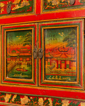 Load image into Gallery viewer, Hand Painted Ornate Cabinet with Flowers from Tibet circa 1920&#39;s
