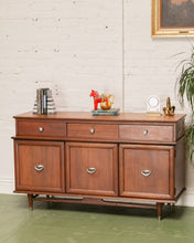 Load image into Gallery viewer, Mid-Century Modern Credenza with Silver  Accent Pulls
