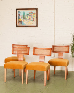 Mustard Gold Rattan Chairs