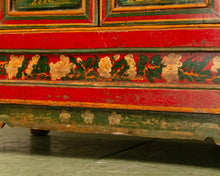 Load image into Gallery viewer, Hand Painted Ornate Cabinet with Flowers from Tibet circa 1920&#39;s
