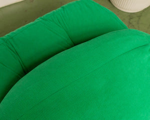 Green Corduroy Low Profile Swivel Chair