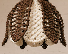 Load image into Gallery viewer, Macrame Brown and Cream Hanging Lamp
