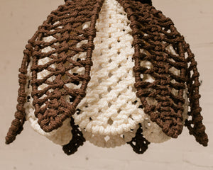 Macrame Brown and Cream Hanging Lamp