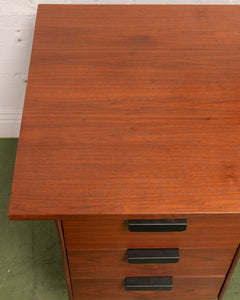 Walnut Restored Executive Mid Century Desk