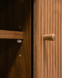 Walnut Tambour Credenza