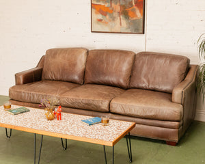 Leather Distressed Sofa