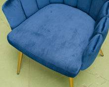 Load image into Gallery viewer, Blue Deco Velvet Chair
