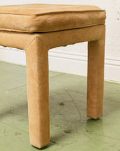 Load image into Gallery viewer, Camel Yellow Upholstered Vintage Karl Springer Ottoman
