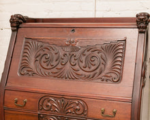 Load image into Gallery viewer, Late 19th-Early 20th C. Mahogany Renaissance Drop Front Bureau
