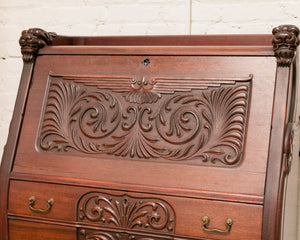 Late 19th-Early 20th C. Mahogany Renaissance Drop Front Bureau