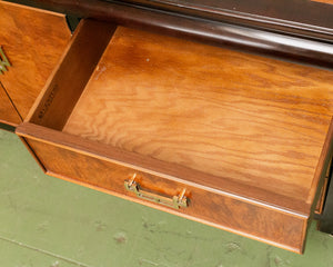 Vintage Black & Burlwood Chinoiserie Dresser by Century