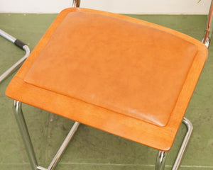 Brown Seat Cantilever Counter Stool