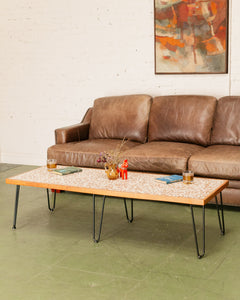 Vintage Tiled Coffee Table with Hairpin Legs