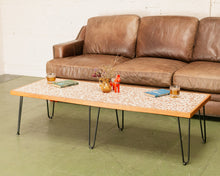 Load image into Gallery viewer, Vintage Tiled Coffee Table with Hairpin Legs
