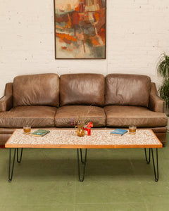 Vintage Tiled Coffee Table with Hairpin Legs