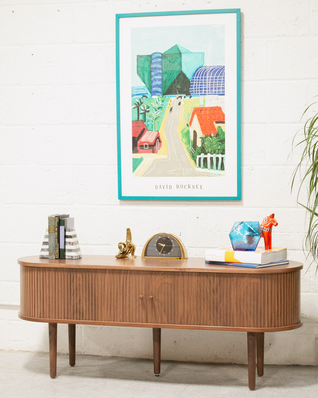 Walnut Tambour Credenza