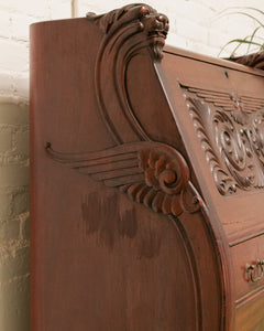 Late 19th-Early 20th C. Mahogany Renaissance Drop Front Bureau