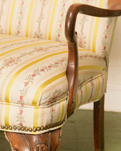 Mid 20th Century Queen Anne Style Upholstered Mahogany Armchair