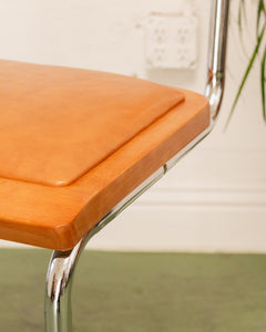 Brown Seat Cantilever Counter Stool