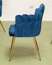 Load image into Gallery viewer, Blue Deco Velvet Chair
