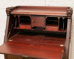 Late 19th-Early 20th C. Mahogany Renaissance Drop Front Bureau