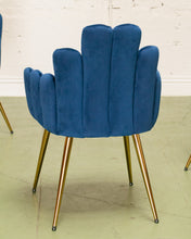 Load image into Gallery viewer, Blue Deco Velvet Chair
