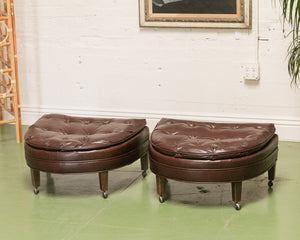 Leather Half Moon Ottoman