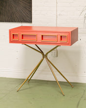 Load image into Gallery viewer, Red Coral Gold Entry Table
