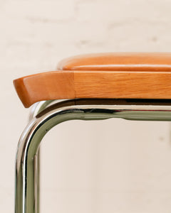 Brown Seat Cantilever Counter Stool