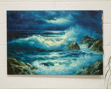 Load image into Gallery viewer, Moonlight Vintage Oil Painting Seascape
