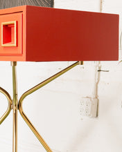 Load image into Gallery viewer, Red Coral Gold Entry Table
