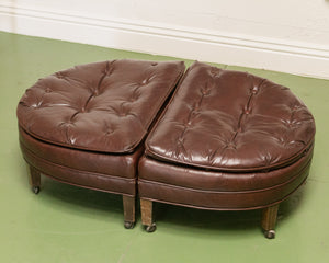 Leather Half Moon Ottoman