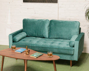 Maya Sofa in Napa Teal Blue