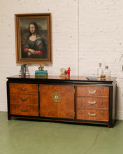 Load image into Gallery viewer, Vintage Black &amp; Burlwood Chinoiserie Dresser by Century
