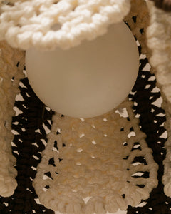 Macrame Brown and Cream Hanging Lamp