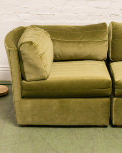 Vintage Modular Green Sofa