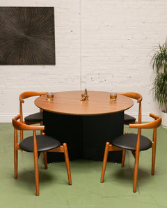 Round Walnut Table with Sculptural Base