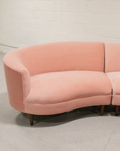 Aria 3 Piece Curved Sofa in Royale Blush