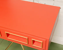 Load image into Gallery viewer, Red Coral Gold Entry Table
