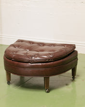 Load image into Gallery viewer, Leather Half Moon Ottoman
