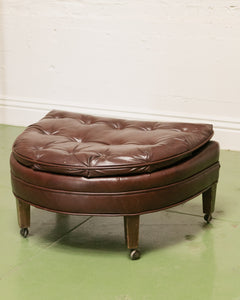 Leather Half Moon Ottoman