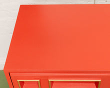 Load image into Gallery viewer, Red Coral Gold Entry Table
