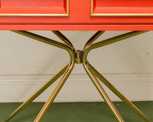 Load image into Gallery viewer, Red Coral Gold Entry Table
