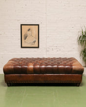 Load image into Gallery viewer, Leather Tufted Ottoman
