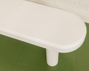 Oval White Modernist Bench