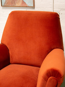 Set of 2 Italian Armchairs in Rust Velvet By Gigi Radice for Minotti - 1950s