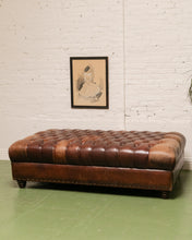 Load image into Gallery viewer, Leather Tufted Ottoman
