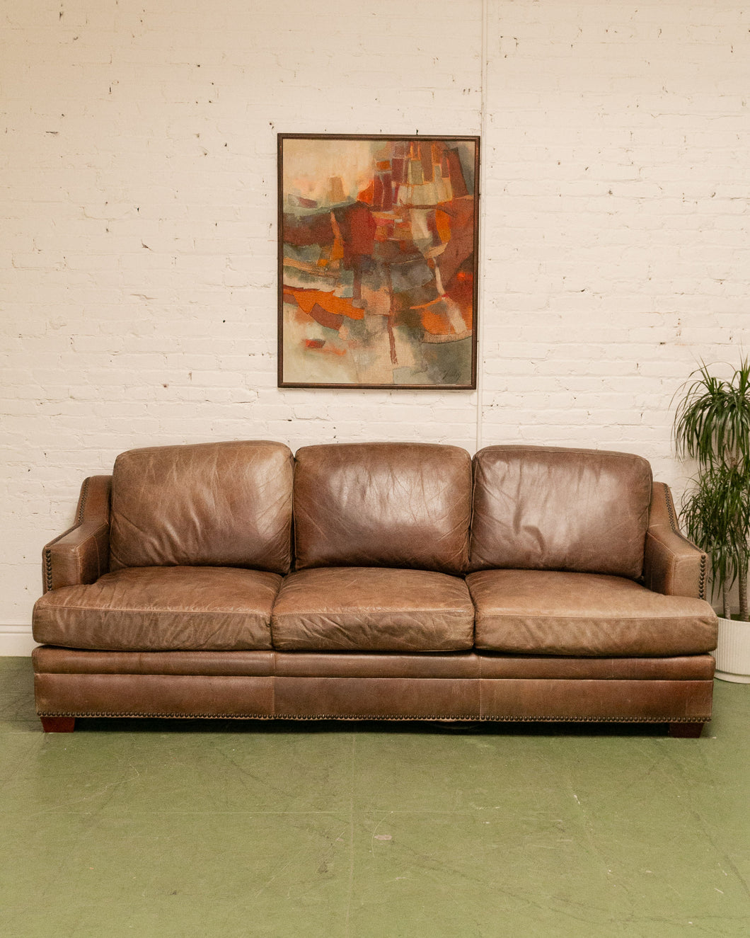 Leather Distressed Sofa