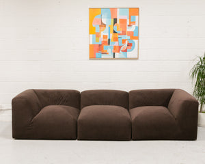 Gianna Sectional 3 Piece in Chocolate Brown