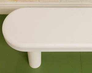 Oval White Modernist Bench